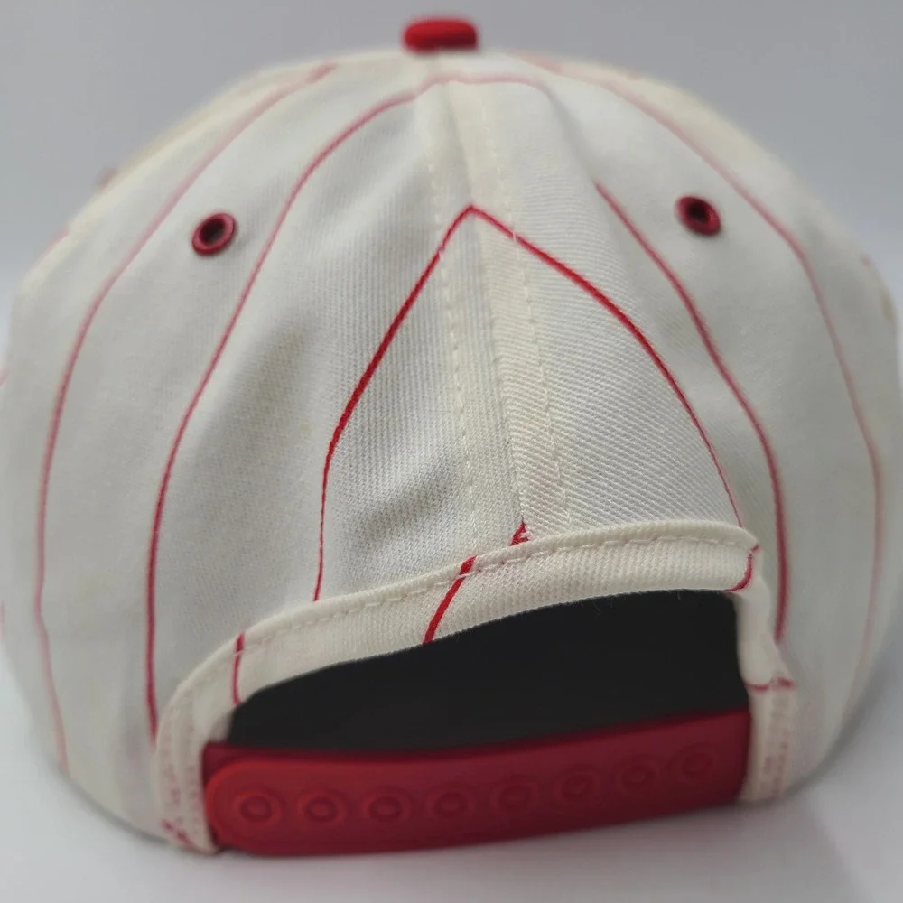 Vintage Case IH Hat Snapback K-Products White Red Pinstripes East Moline‎ Plant